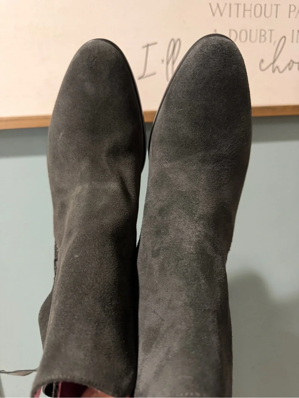 Sundance Black Suede Ankle Booties with Lace Side Panel